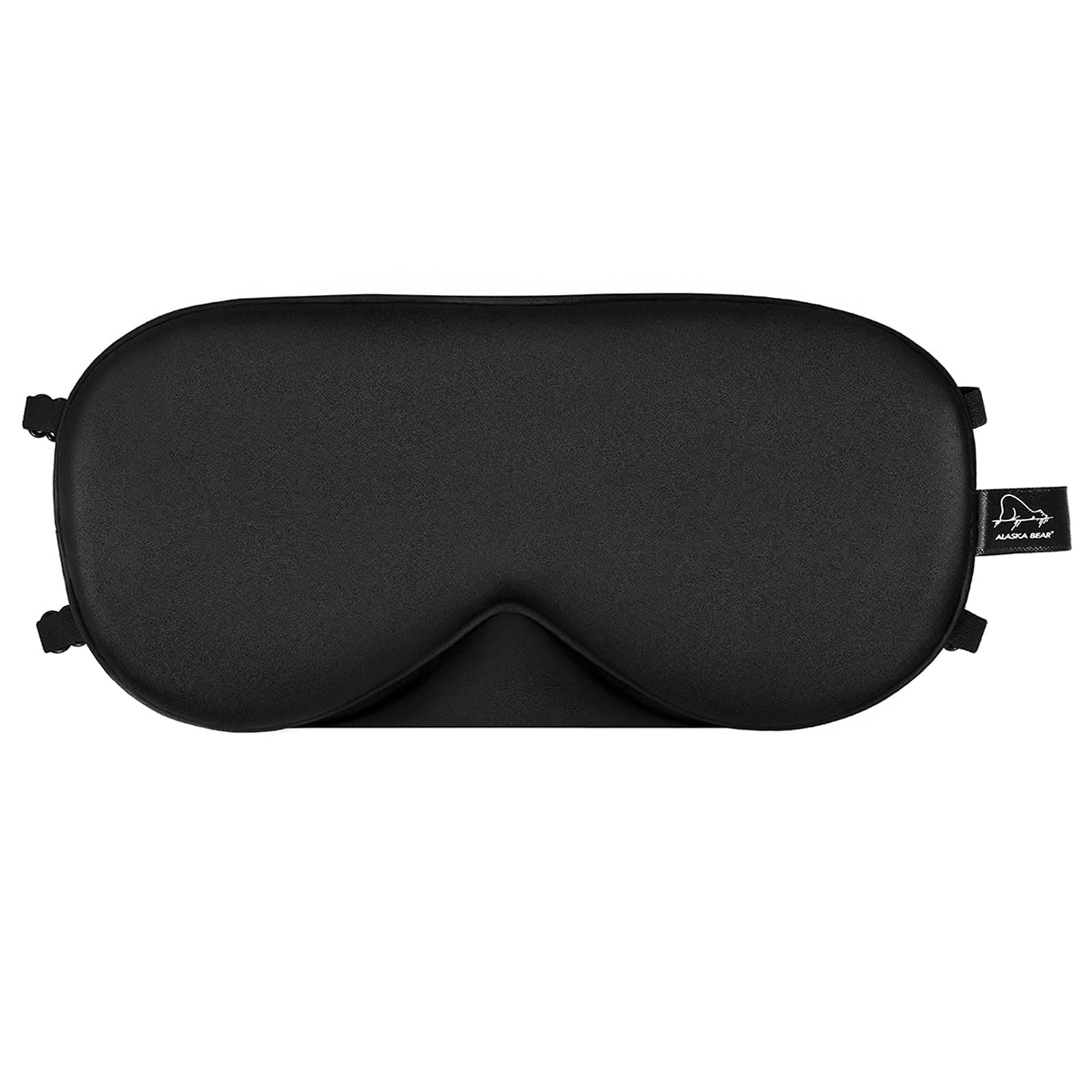 ALASKA BEAR Sleep Mask 2 Straps, Mulberry Silk, Twin Thin Elastic Bands Stay Put All Night, Super-Smooth Slim Eye Mask Two Adjustable Head Strings and Nose Baffle