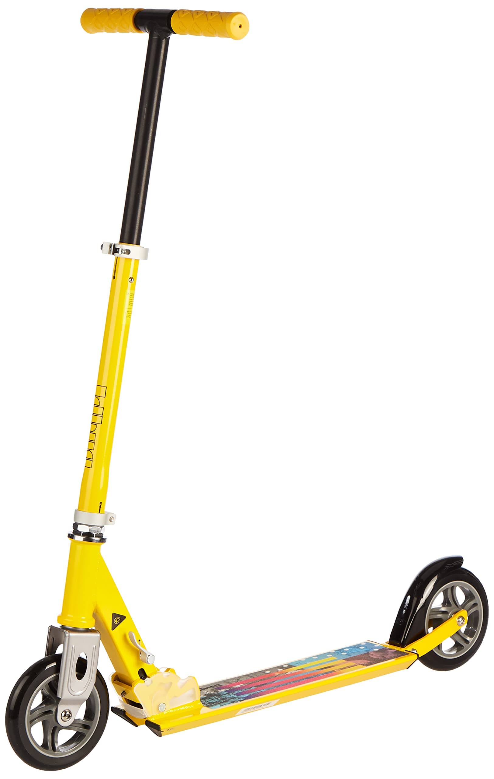 JD BugMs506 Yellow Kick Scooter, Foldable Scooter with 3 Adjustment Levels Handlebar with Anti-Shock Suspension Big Wheels for Kids, Teen and Adults