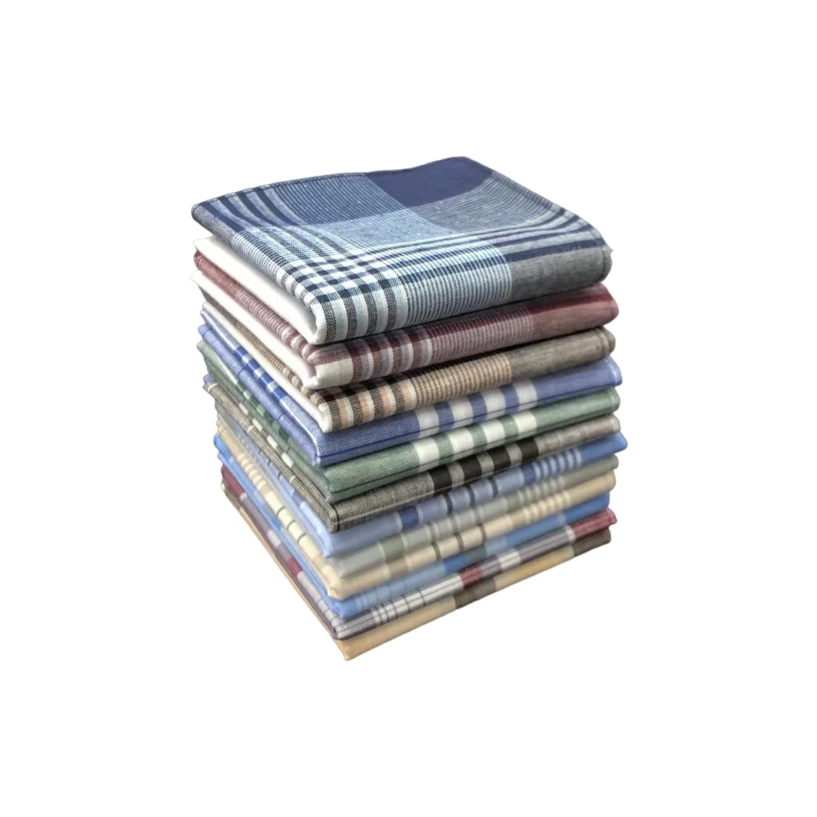 Men's Handkerchiefs 100% Cotton Handkerchief with Check Pattern