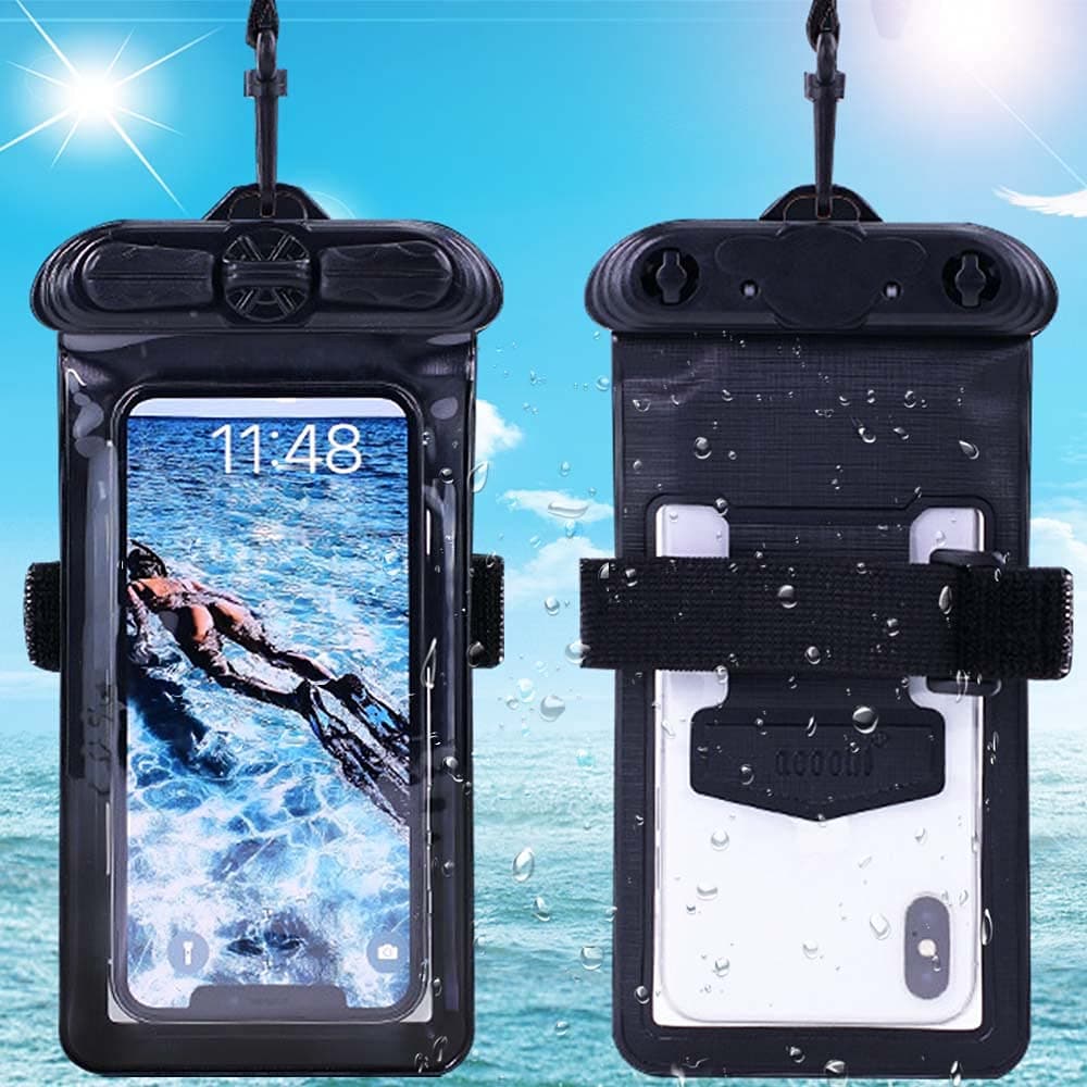 Case Cover, Compatible with Lava R3 Note Black Waterproof Pouch Dry Bag (Not Screen Protector Film)