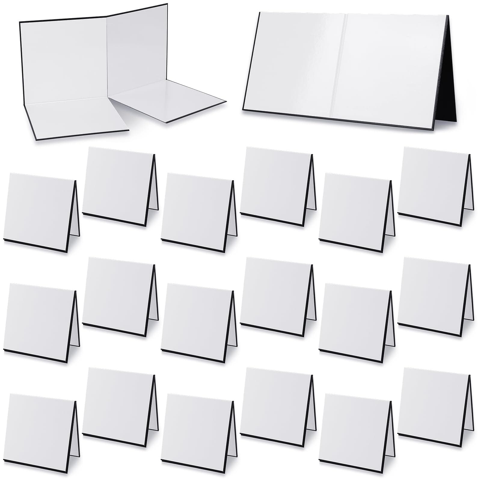 Zhanmai 4 Pcs Folding Blank Game Board 18 x 18 Inches Make Your Own Game Board, Quad Fold Dry Erase Blank Games Boards for School Classroom DIY Games Activities (4 Folds)