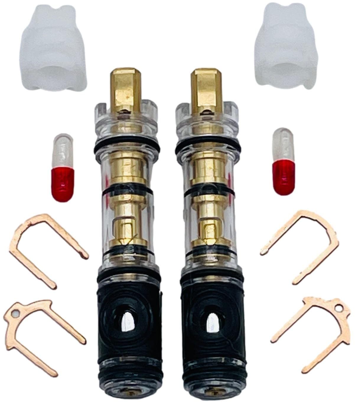 1225-2-PPP Dual-Seal Cartridge Replacement Kit (2 Pack) - Compatible with Moen 1225 Single Handle Faucets/Showers - Brass Internal Shaft with Installation Instructions and Lubrication
