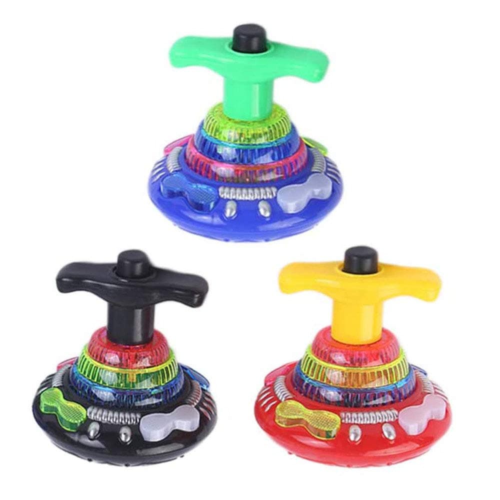 Shine Us Light Up Spinning Tops for Kids, Magic Flashing Music Gyro Spinning Top Gyroscope LED Shining Toys Kids Toys (3Pcs)