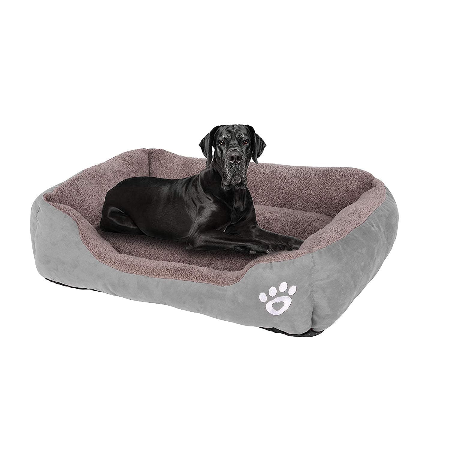 GoFirst Dog Bed Medium, Warm Soft Comfortable Pet Bed Sofa XXL 90 * 70cm for Large Medium Dogs Cats Small Pets-Grey