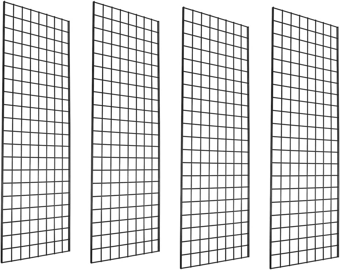 Only Hangers Gridwall Panels – 2’ Width x 6’ Height, Pack of 4