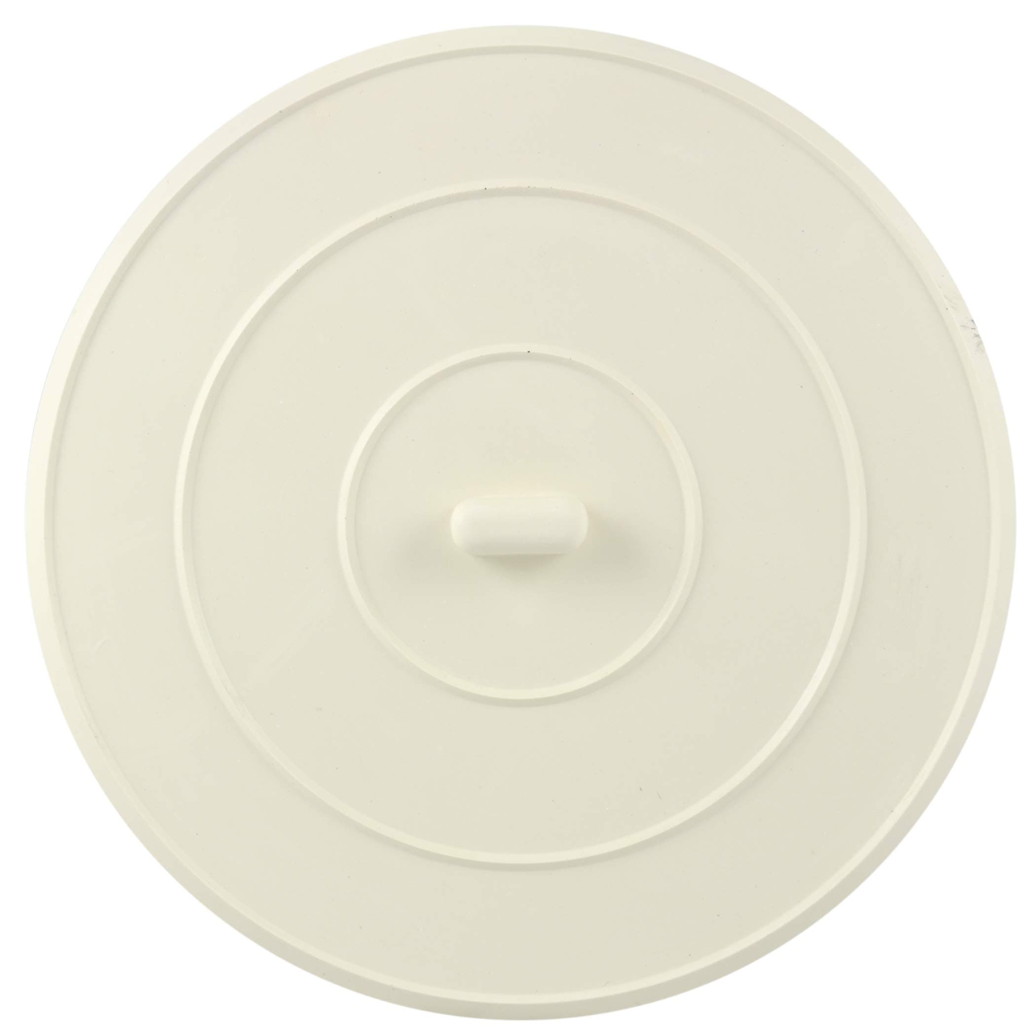 (89042) 5-Inch Flat Suction Rubber Sink Stopper, Fits Kitchen & Bathroom Sink and Tub Drains, White, 1-Pack