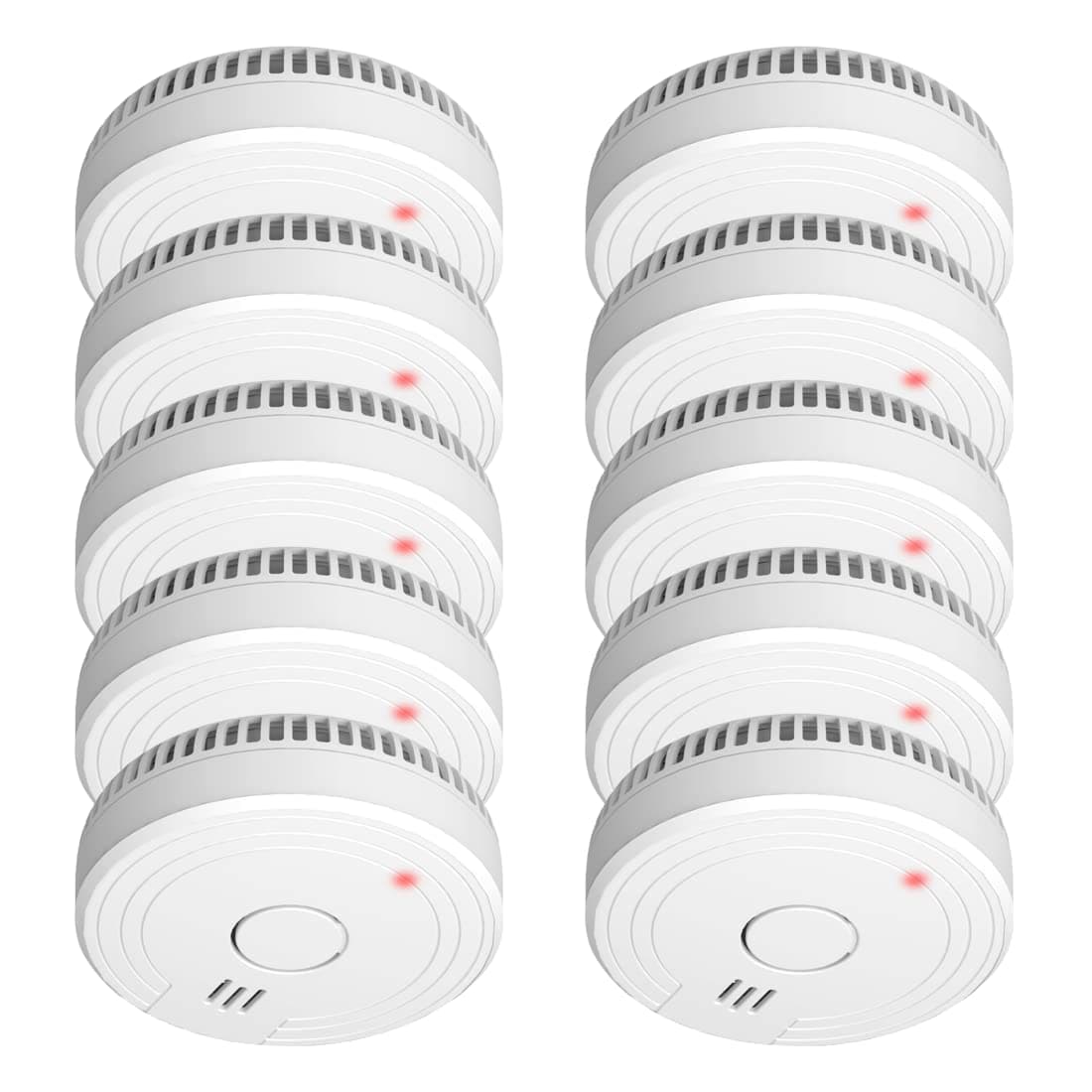 ELRO FS1801 | 10-Piece Smoke Detector Set | 10-Year Sensor | Complies with European Standard EN14604 | White | Set of 10