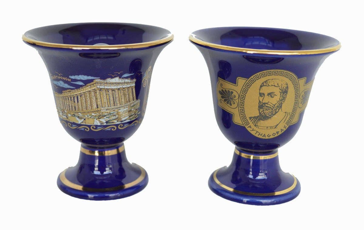 2 Items Pythagoras Cup Justice - Parthenonas Temple - Pythagorean Theorem