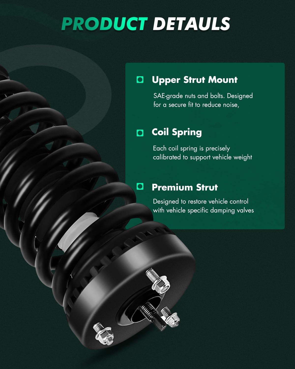 SCITOO Front Struts and Shocks Complete Assembly Fit for 2005-2010 for Chrysler 300 2006-2009 for Dodge Charger 2005-2008 for Dodge Magnum - (RWD Models Only)