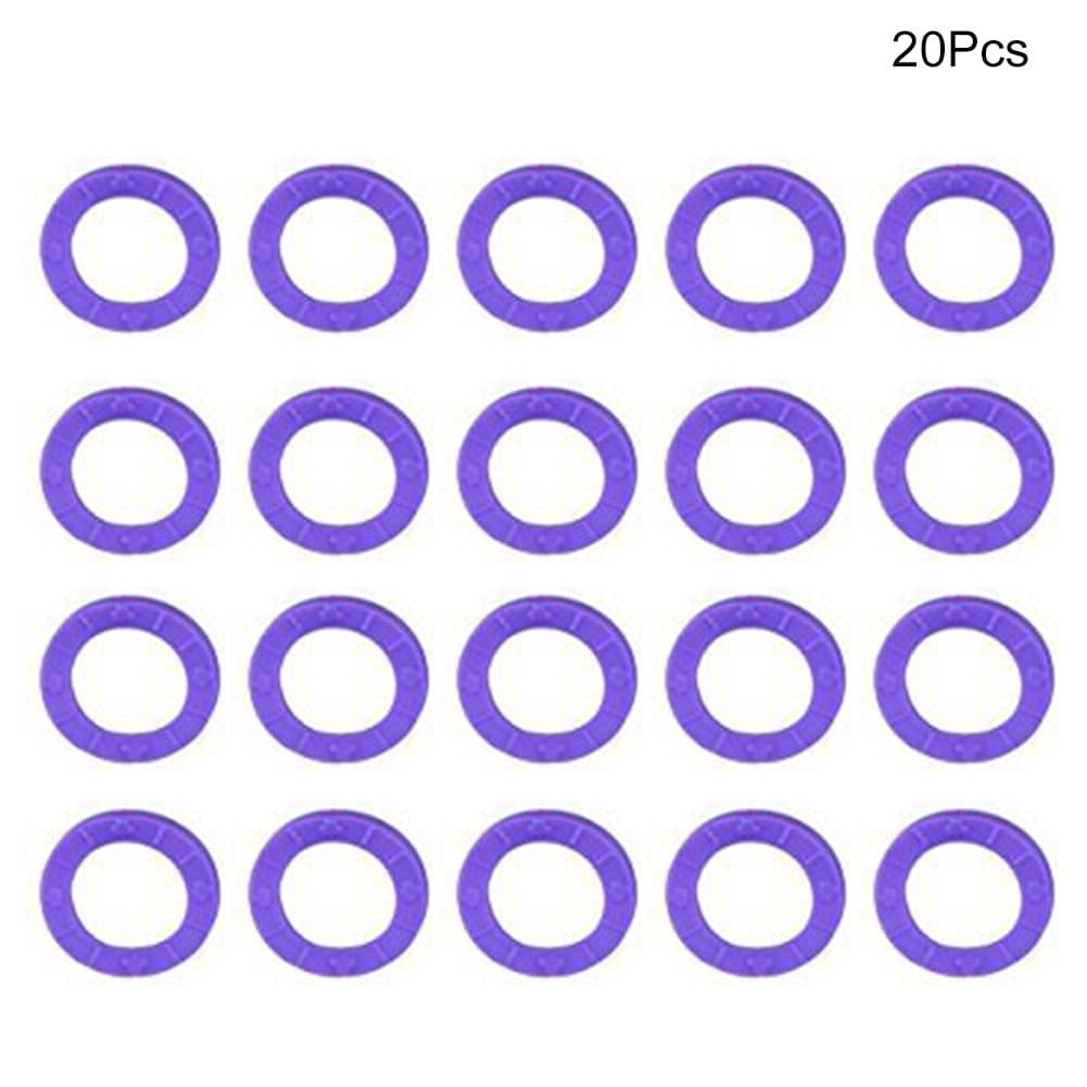 Key Identification Cap 20/24/32pcs Bicycle Keyrings Elastic Key Cover for Car Round Tags Silicone Identifier Multi Colors Motorcycle(20pcsPurple)