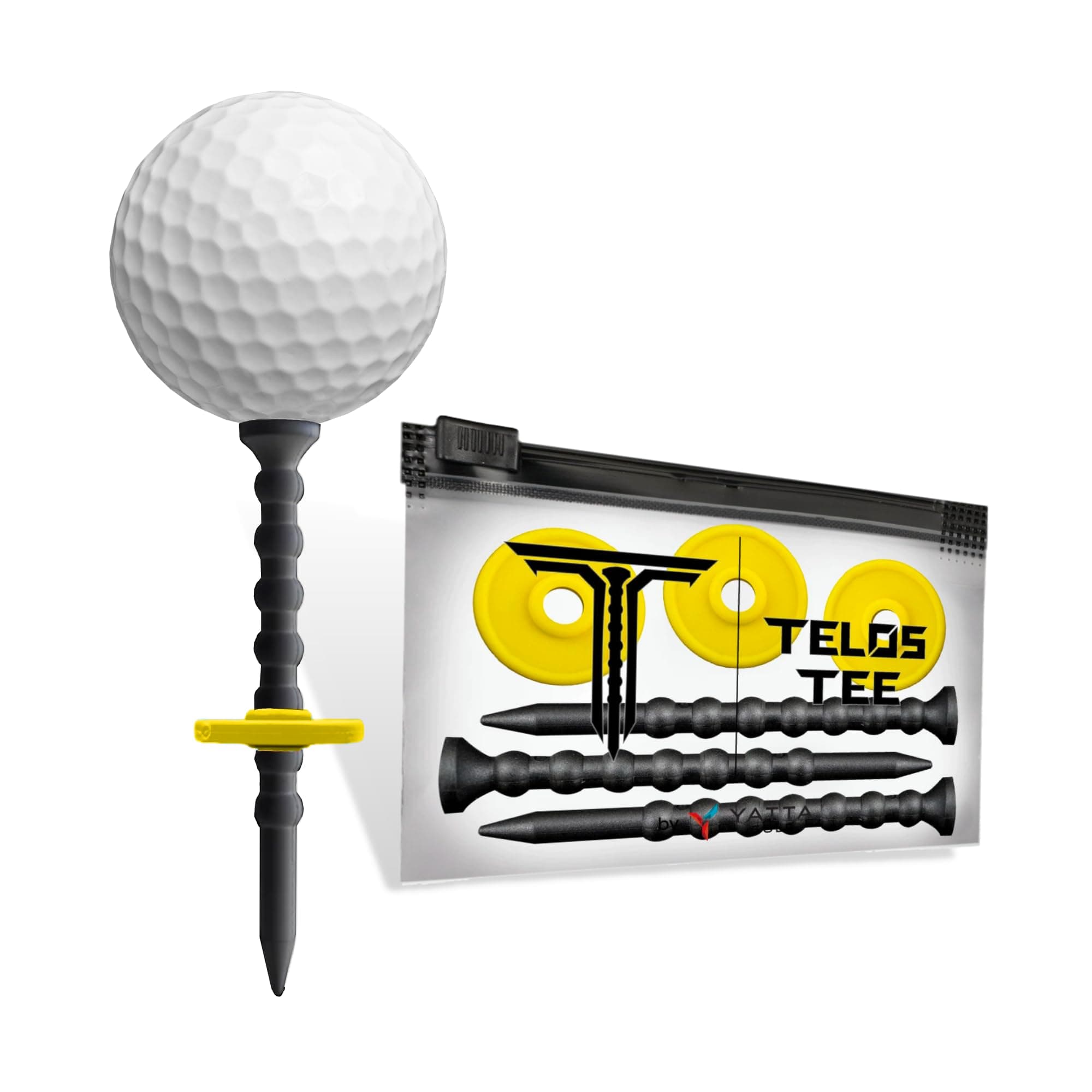 YATTA GOLF Telos Premium Golf Tees – Adjustable Golf Tees – Tee Off with Greater Consistency & Shoot Better Scores - Unbreakable Golf Tees – Lasts The Average Golfer A Season