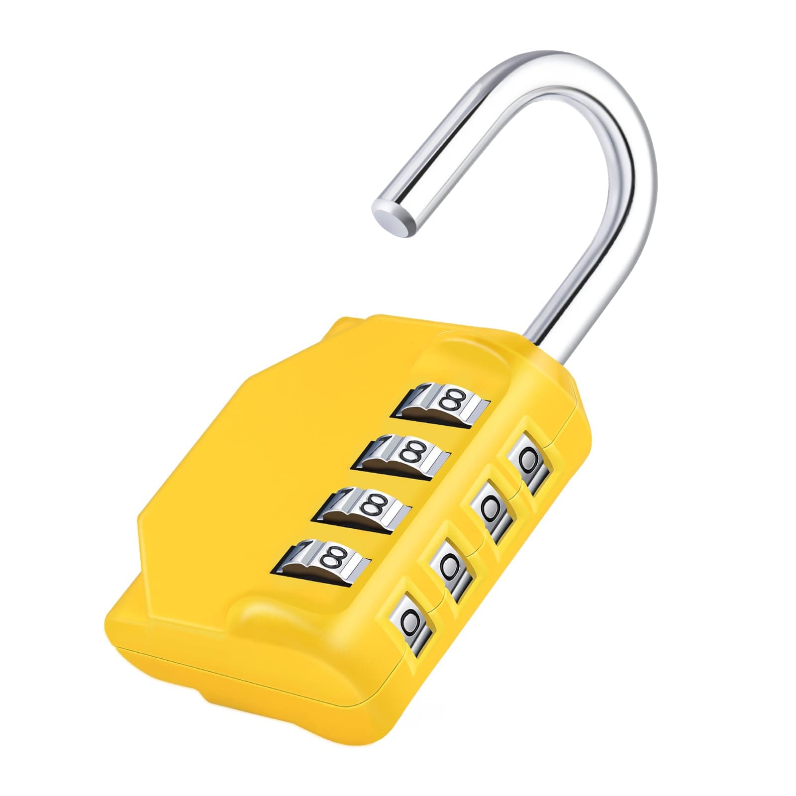 Combination Lock, 4 Digit Combination Padlock Outdoor, School Lock, Gym Locks (Yellow)