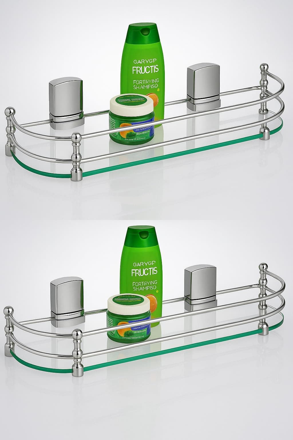 Multi Purpose Glass Corner Shelf (18x5.5-Inches) (Pack of 2)