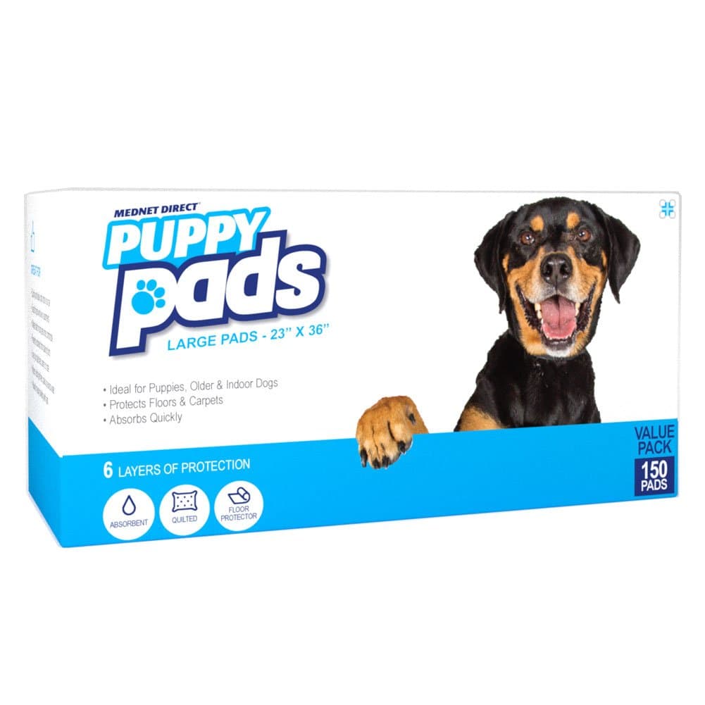 Mednet Direct 5 Layer Dog Training and Puppy Pads Leak Proof Maximum Absorbency for Dogs and Pets, 23 x 36, 150 Count