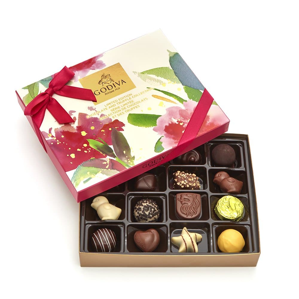 Godiva Chocolatier Assorted Gourmet Chocolate Spring Gift Box, 16 pc., Makes Great Gift