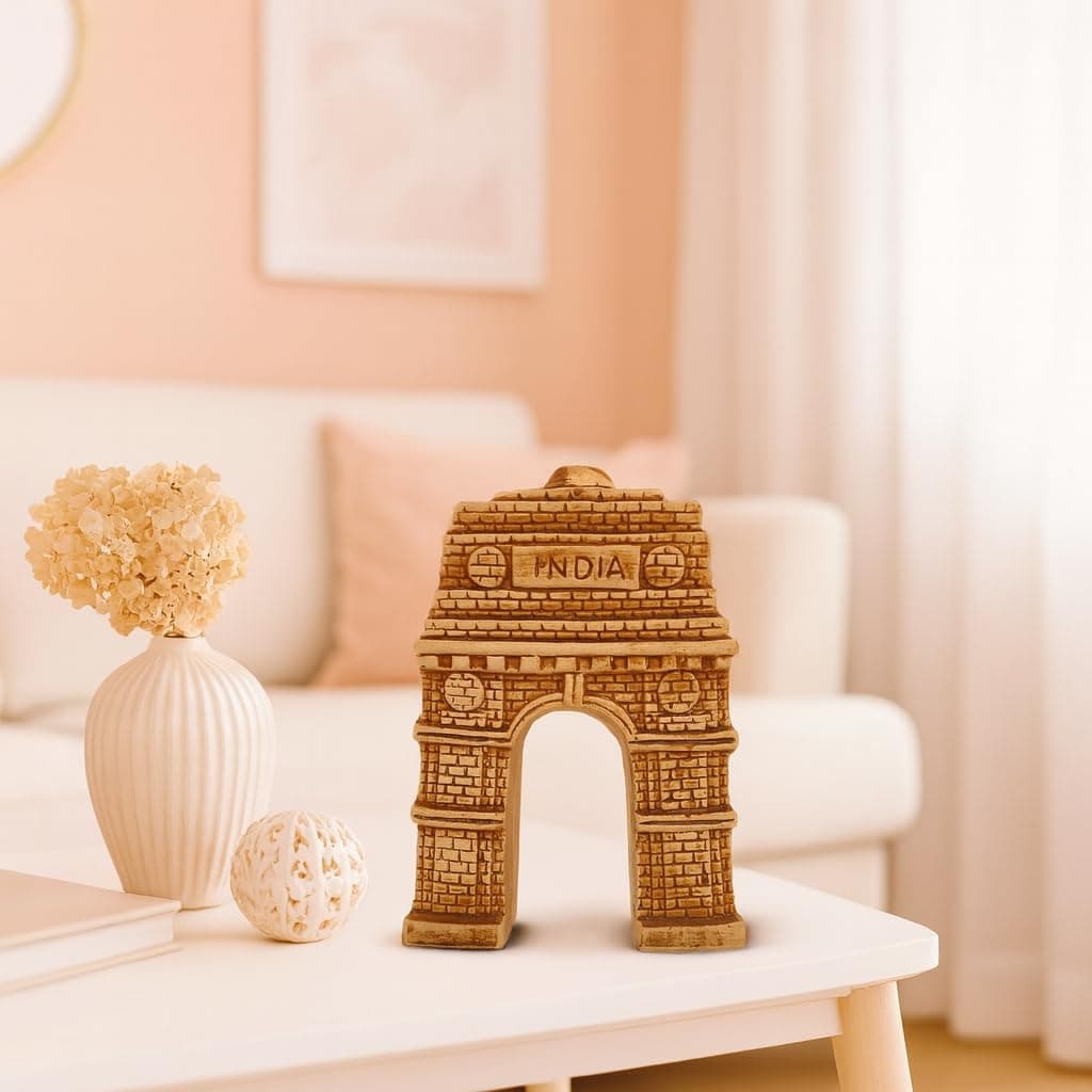 Xtore Ceramic India GATE Show Piece for Home Decor (Pack of 1, Cream)