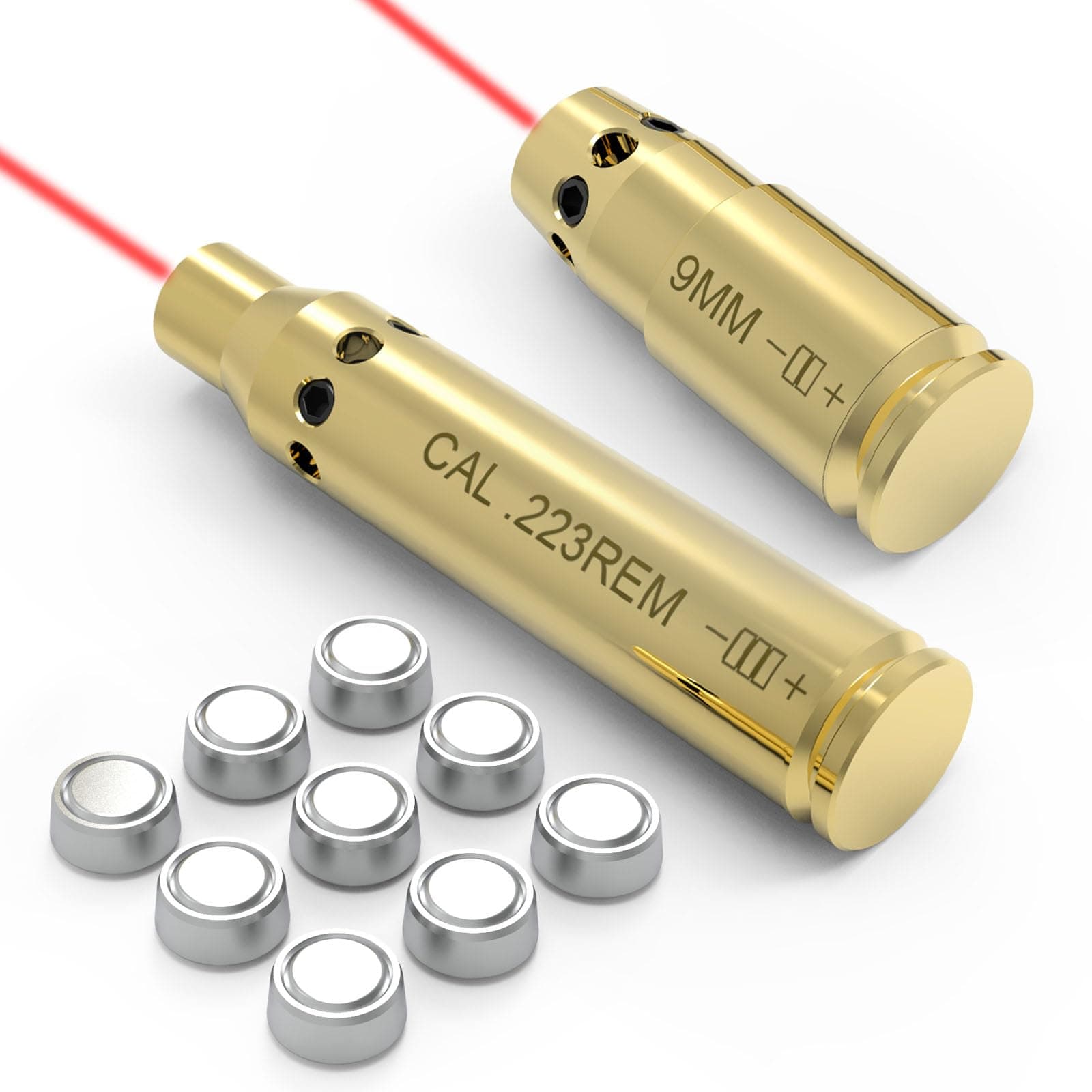 BoreSighter for 22LR/223/9MM/7.62X39MM/30-30/30-06/.25/270/243/308/7MM/ 45ACP Colt Caliber Rifle Scope Handgun Brass Red Dot Boresight Kit for Hunting with AG3 Batteries (Special, Bullet Type)