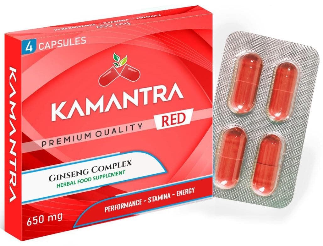 Mantra to Enhance Your Performance - Extra Strength Performance Enhancing Pills, Stamina Endurance Booster RED Supplement Pills for Men - 4 Capsules