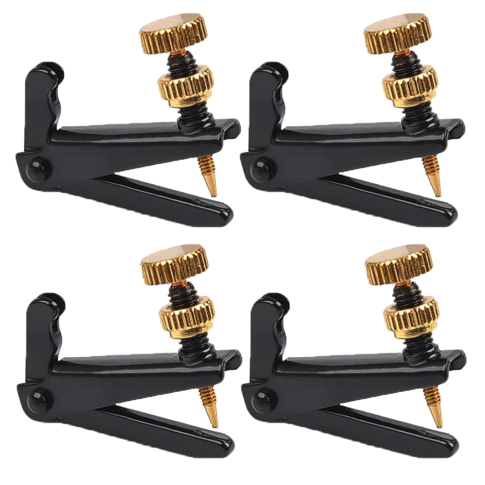 4Pcs Cello Fine Tuners for 3/4 4/4 Cello String Adjusting (Black)