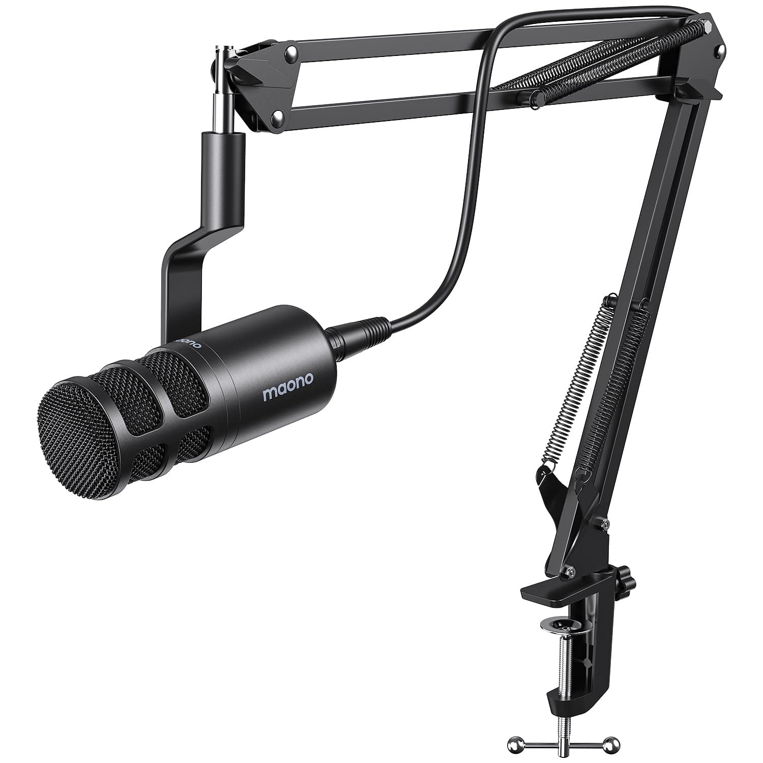 XLR Podcast Dynamic Microphone, Cardioid Studio Mic with Boom Arm for Vocal Recording,Streaming,Gaming, Voice Isolation Technology, Metal Mic, Works for Audio Interface, Mixer-PD100S