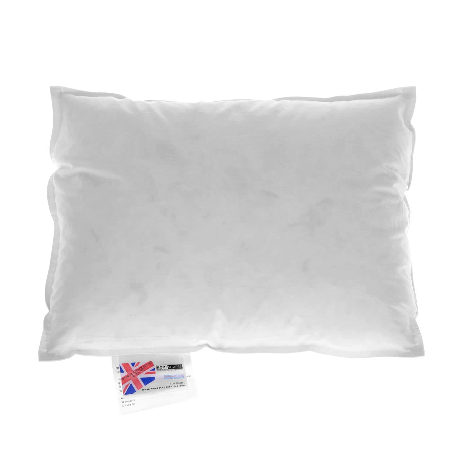 Goose Feather and Down Cushion Pad 30 x 40 cm (12" x 16") Inner Insert Filler with 100% Cotton Down Proof Cover Hypoallergenic RDS Certified Machine Washable