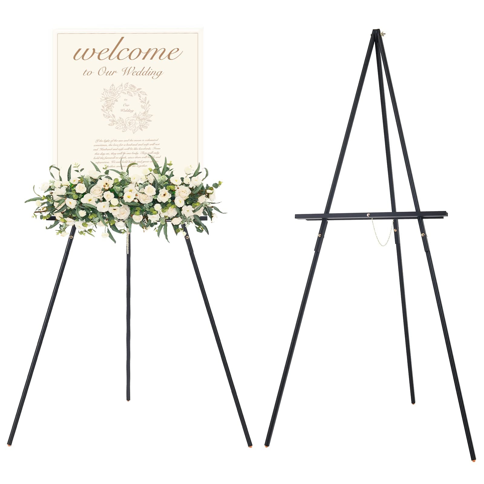MEEDEN Display Easel 64" High A-Frame Tripod, Pine Wood Floor Easel, Lightweight and Sturdy Wedding Easel, Holds Up to 40" Canvas, Wooden Display Holder Stand for Paintings, Sales, Welcome, More Signs
