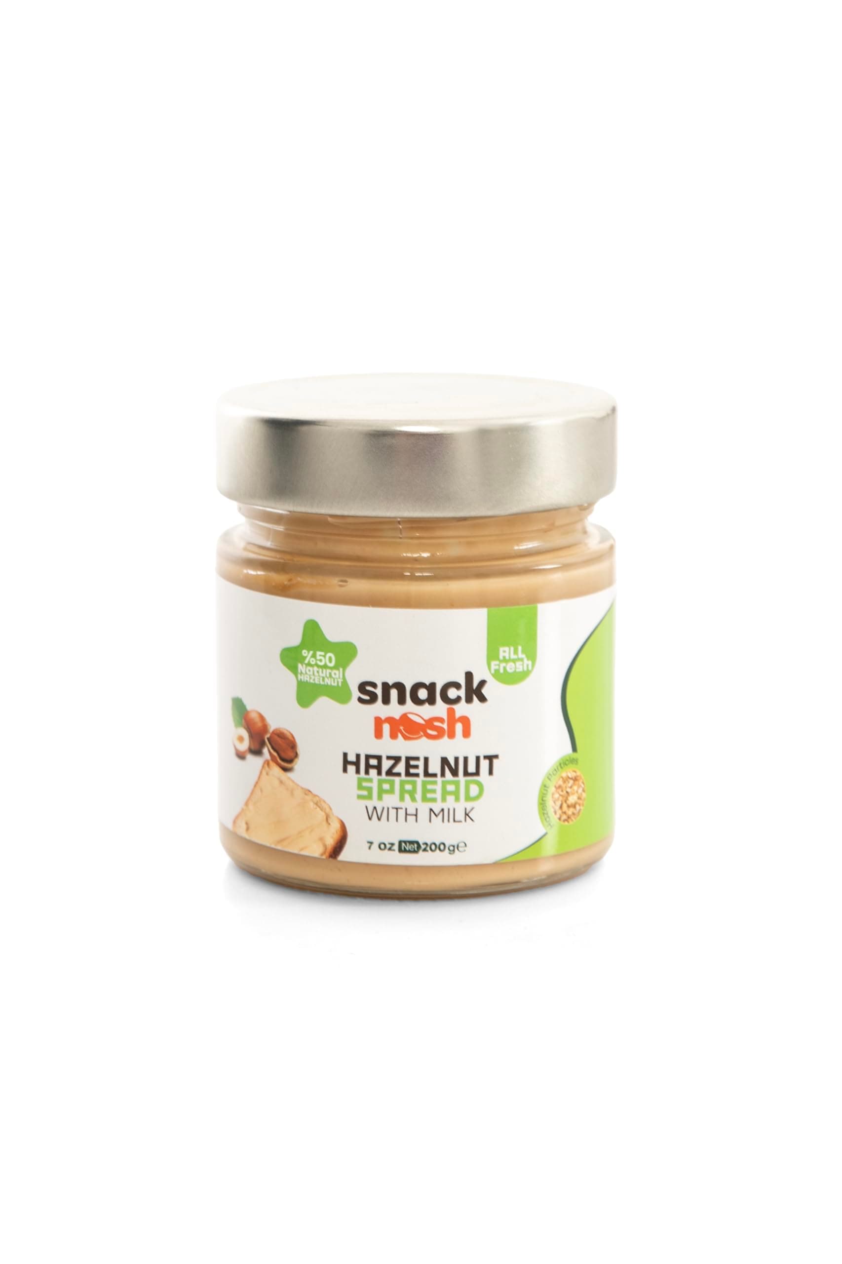 SNACK NOSH Hazelnut Spreads - 50% Hazelnut with Milk 7 Oz