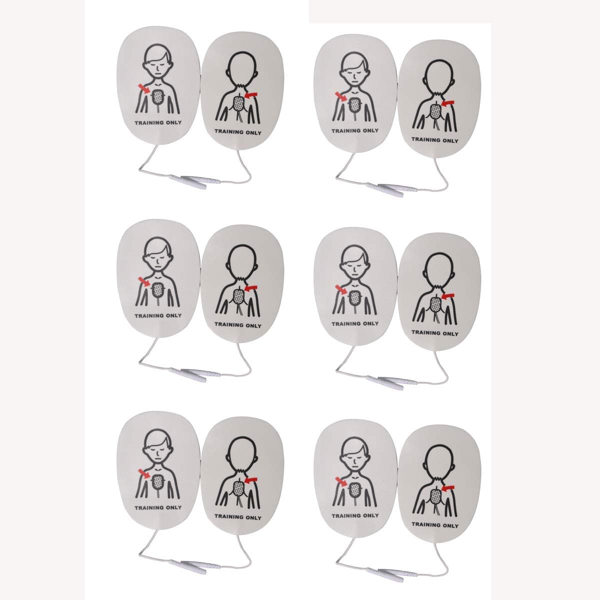 Latex Free Foam XFT AED Practi-Trainer Replacement Pads,Child, 6 Pairs