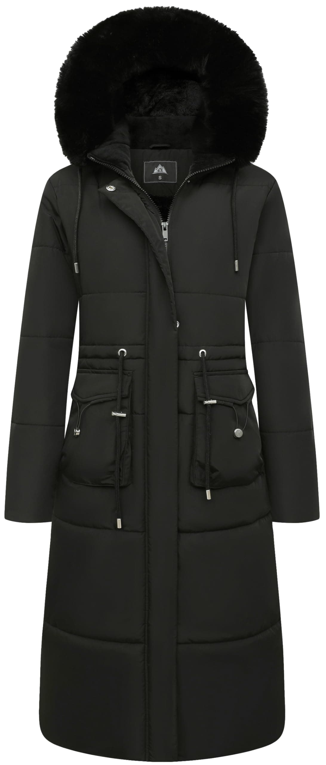 Women's Long Winter Puffer Coat Waterproof Warm Maxi Down Jacket Faux Fur Removable Hood Parka