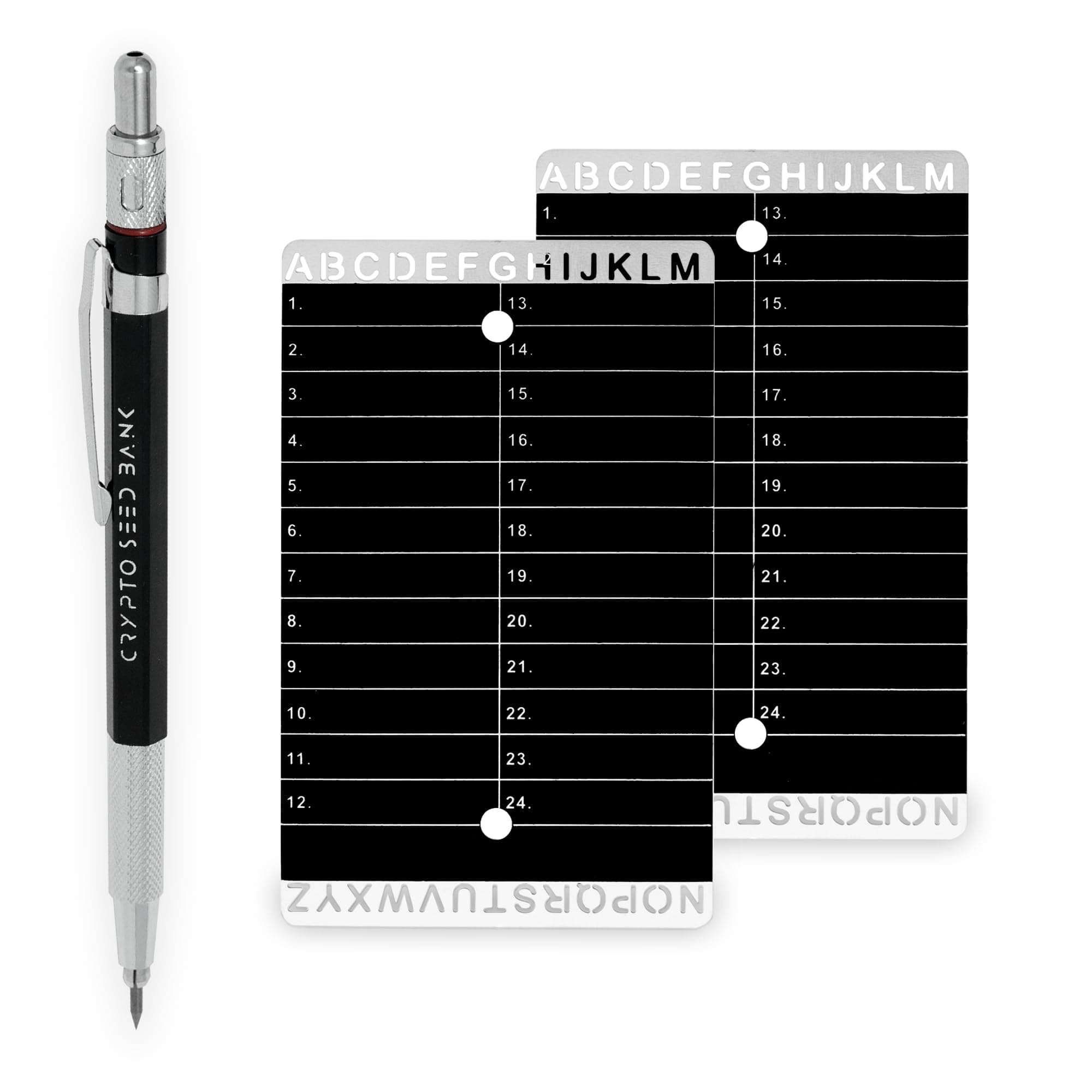 Crypto Seed Bank - Crypto Seed Phrase Storage - Metal Seed Phrase Plate for Crypto Hard Wallet - Precise Engraving for 24 Word Seed Phrase + 25th Word - Steel Crypto Key Metal - Bitcoin Steel Wallet