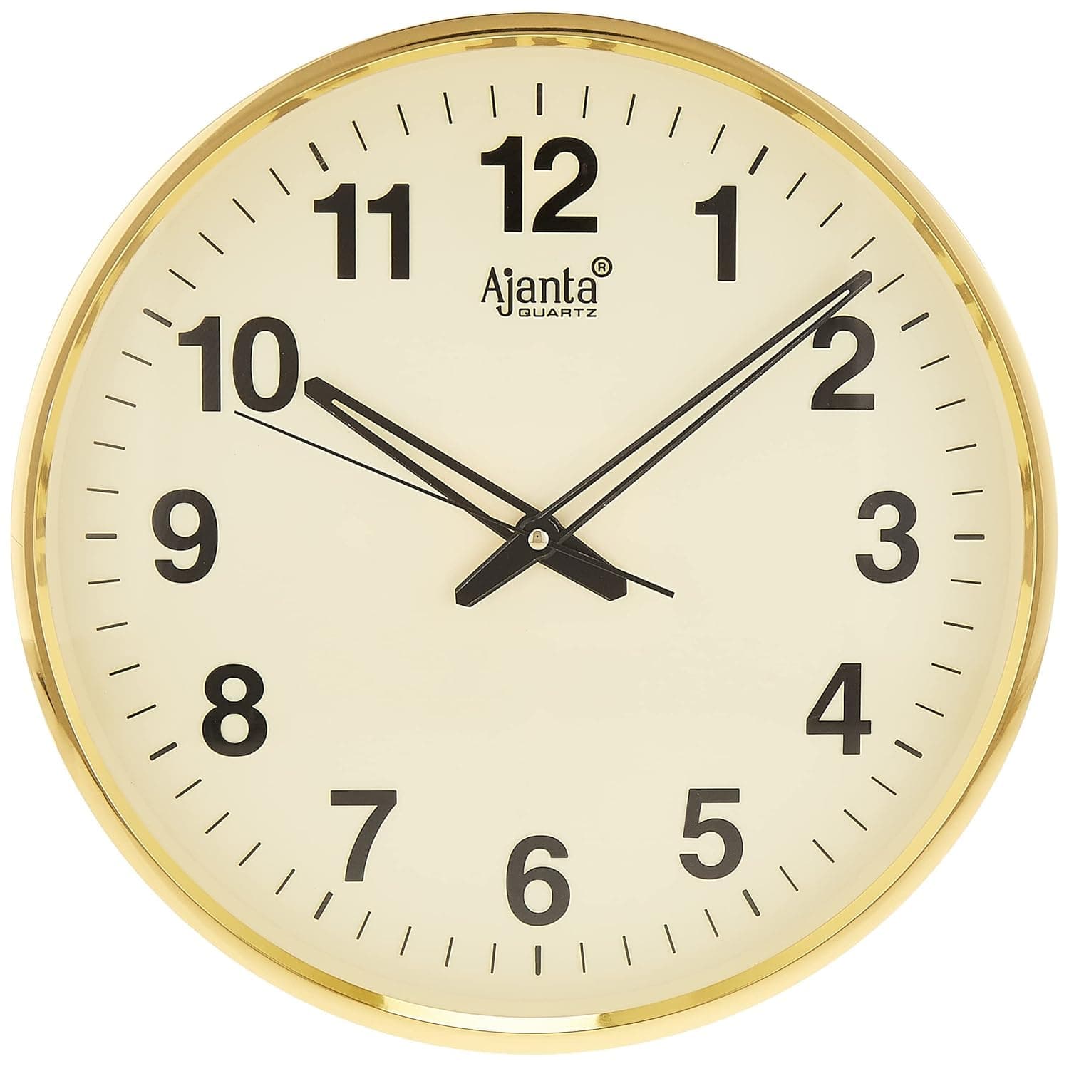 Ajanta Quartz Wall Clock 32 cm x 32 cm x 2 cm Gold