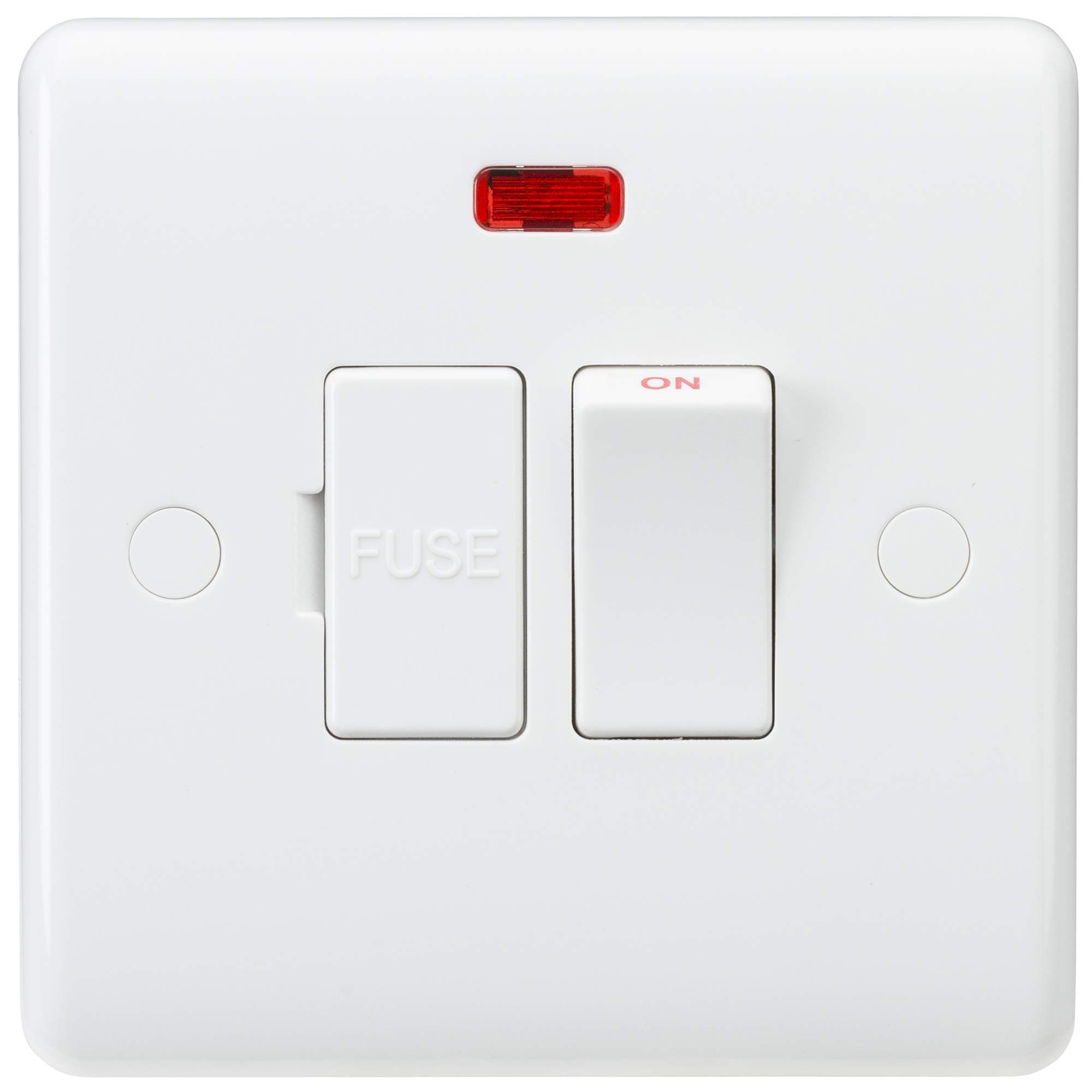 Knightsbridge CU6300N Curved Edge 13A DP Switch, White