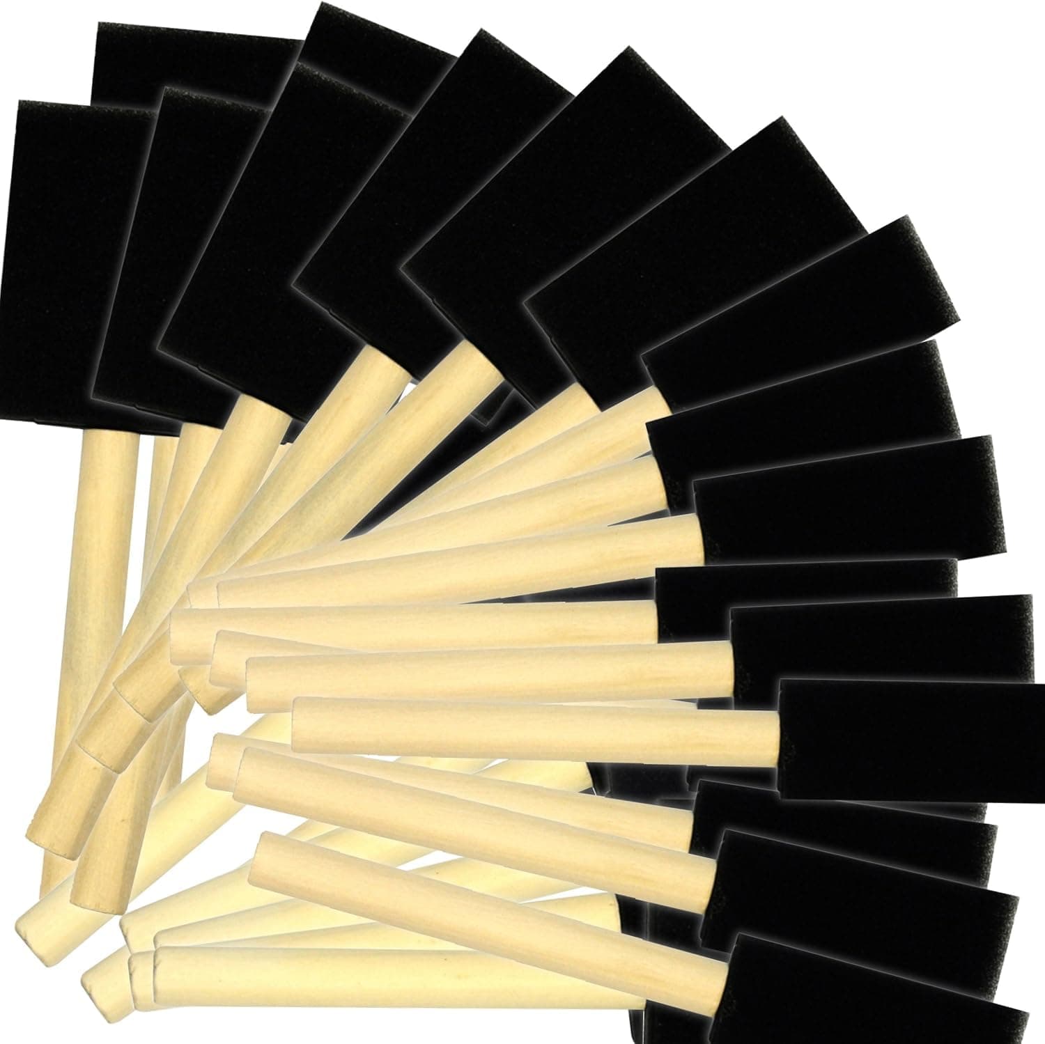 Great Andrew Foam Paint Brushes, 1" 2" 3", 24 Pack Sponge Paint Brush Set for Painting, Staining, Disposable Foam Brushes for Acrylic Glue Finish