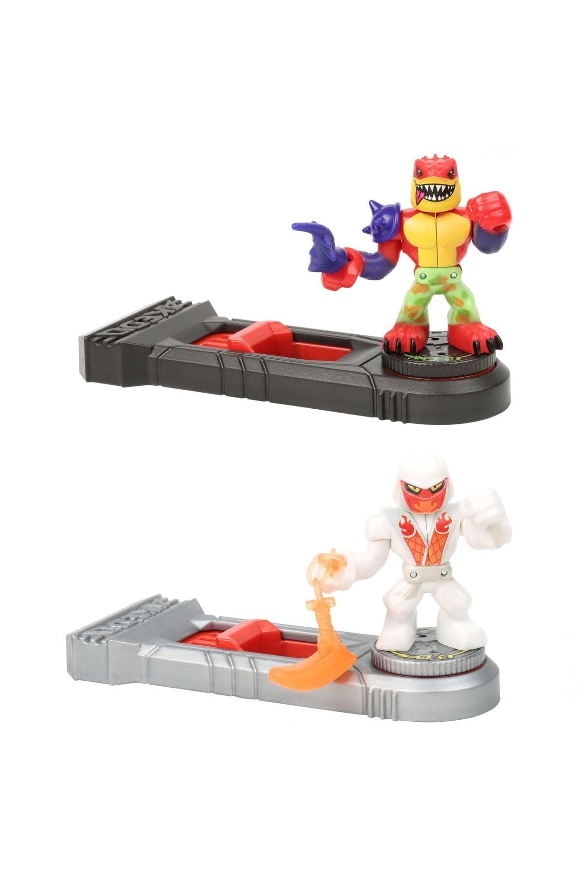 Akedo Ultimate Arcade Warriors Versus Pack Tailwhip Vs White Wraith Mini Battling Action Figures Ready, Fight, Split Strike