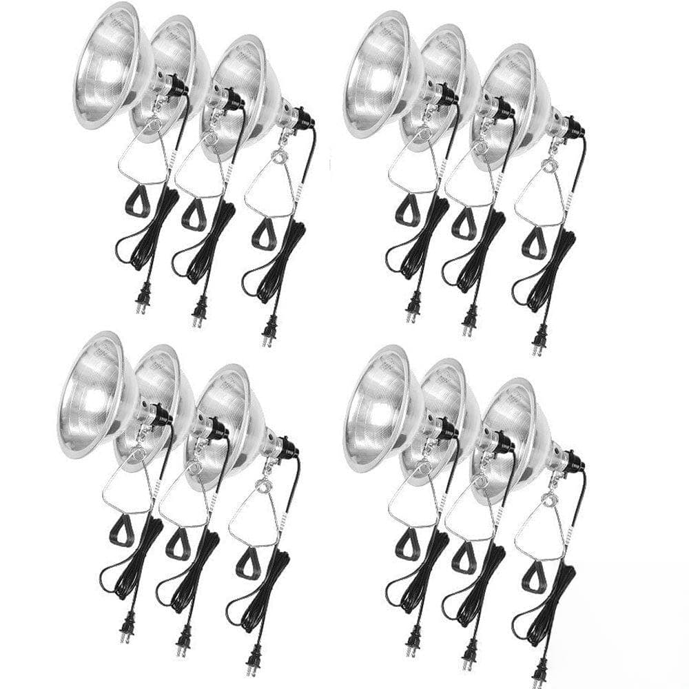 12- Pack Clamp Lamp Light Clip Light Bed Lamp, with 8.5-inch Reflector, 150-Watt, 18/2 SPT 6 Feet Cord, UL Listed by The Dawson Bros