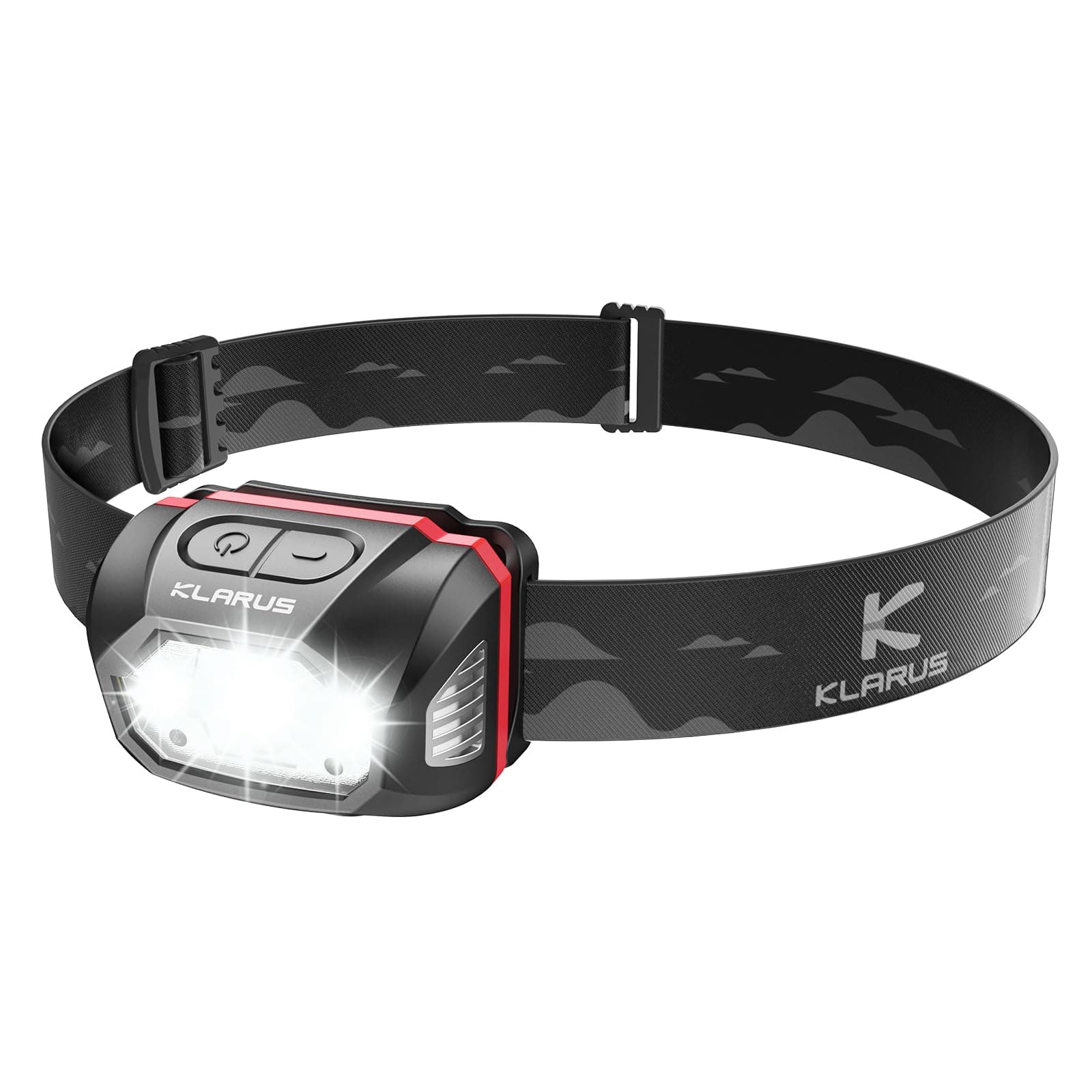KLARUS HM1 Head Torch Rechargeable, Led Super Bright Headlamp, 440 Lumens 70 Hours Max Runtime, 1800mAh Battery IPX6 Waterproof for Running Lights