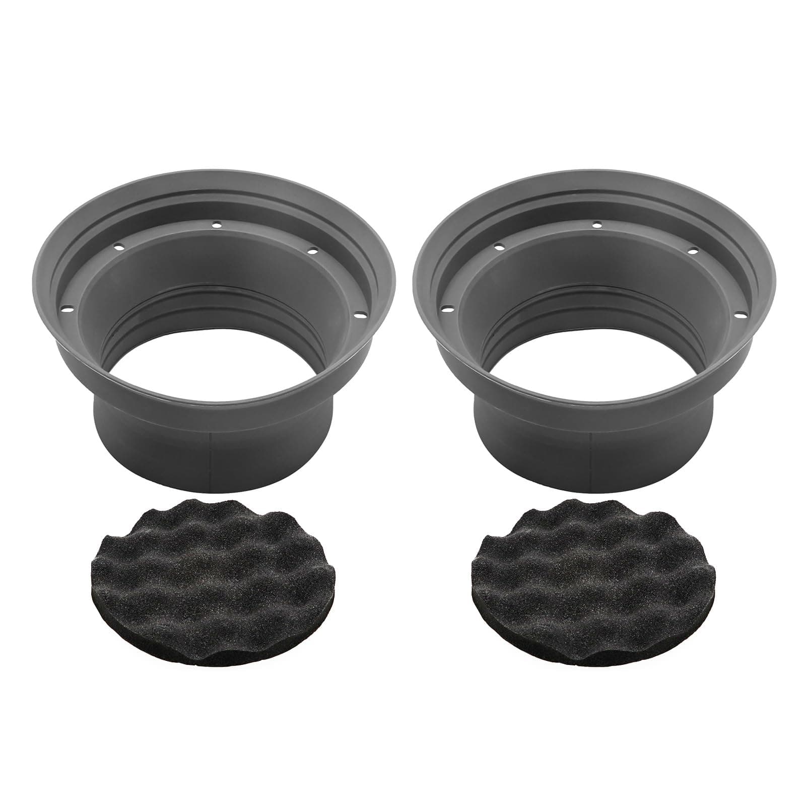 Recoil SPB65 Foldable Silicone 6.5” Car Speaker Baffle Kits with Egg Crate Foam for Sound Quality Improvement and Speaker Protection One Pair (6.5”)