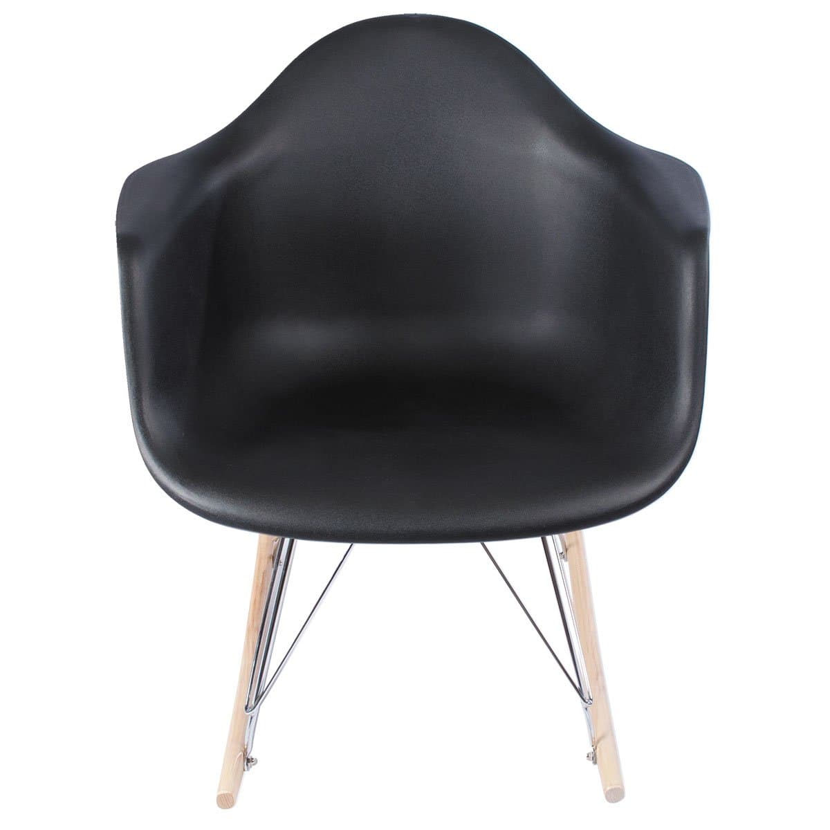 Mid-Century Modern Rocking Chair, Large, Black