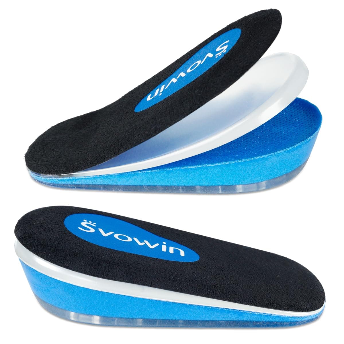 Svowin 3 Layer Adjustable Heel Wedge Lift For Leg Length Discrepancies, Height Increasing Insoles For Heel Pain, Achilles Tendonitis, Ca Pads