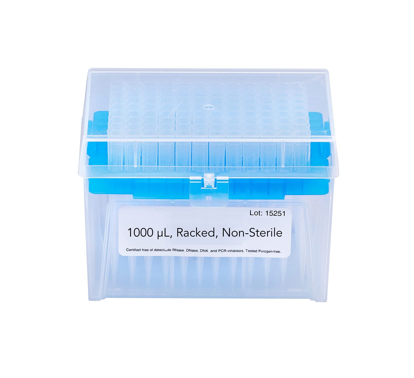MICROLIT Micro Pipette Tips 1000ul Racked (Box), Non-Sterile, Universal Fit, 96 pcs/Rack (1000 ul)
