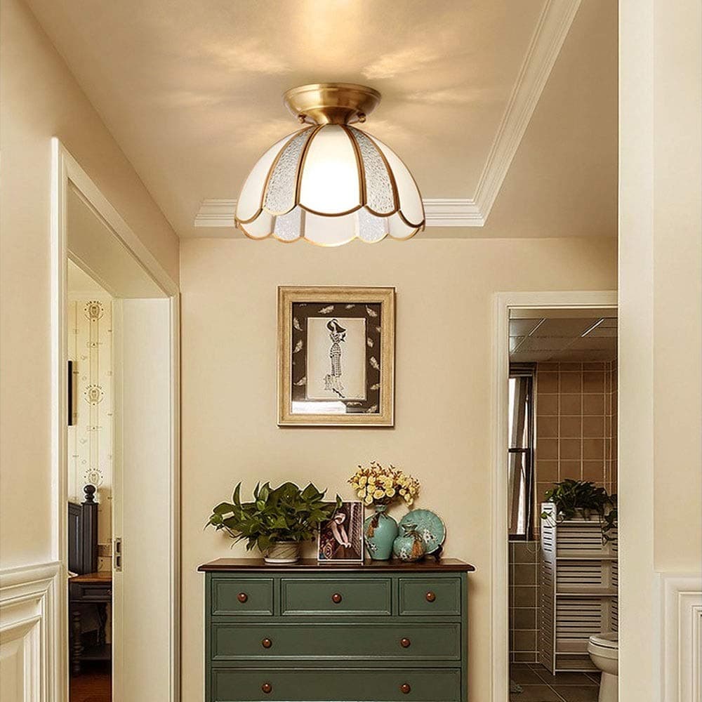 Chandelier Pendant Ceiling Light Copper Aisle Porch Ceiling Lamp Creative Simple Exquisite Cloakroom Foyer Home 26 * 20cm