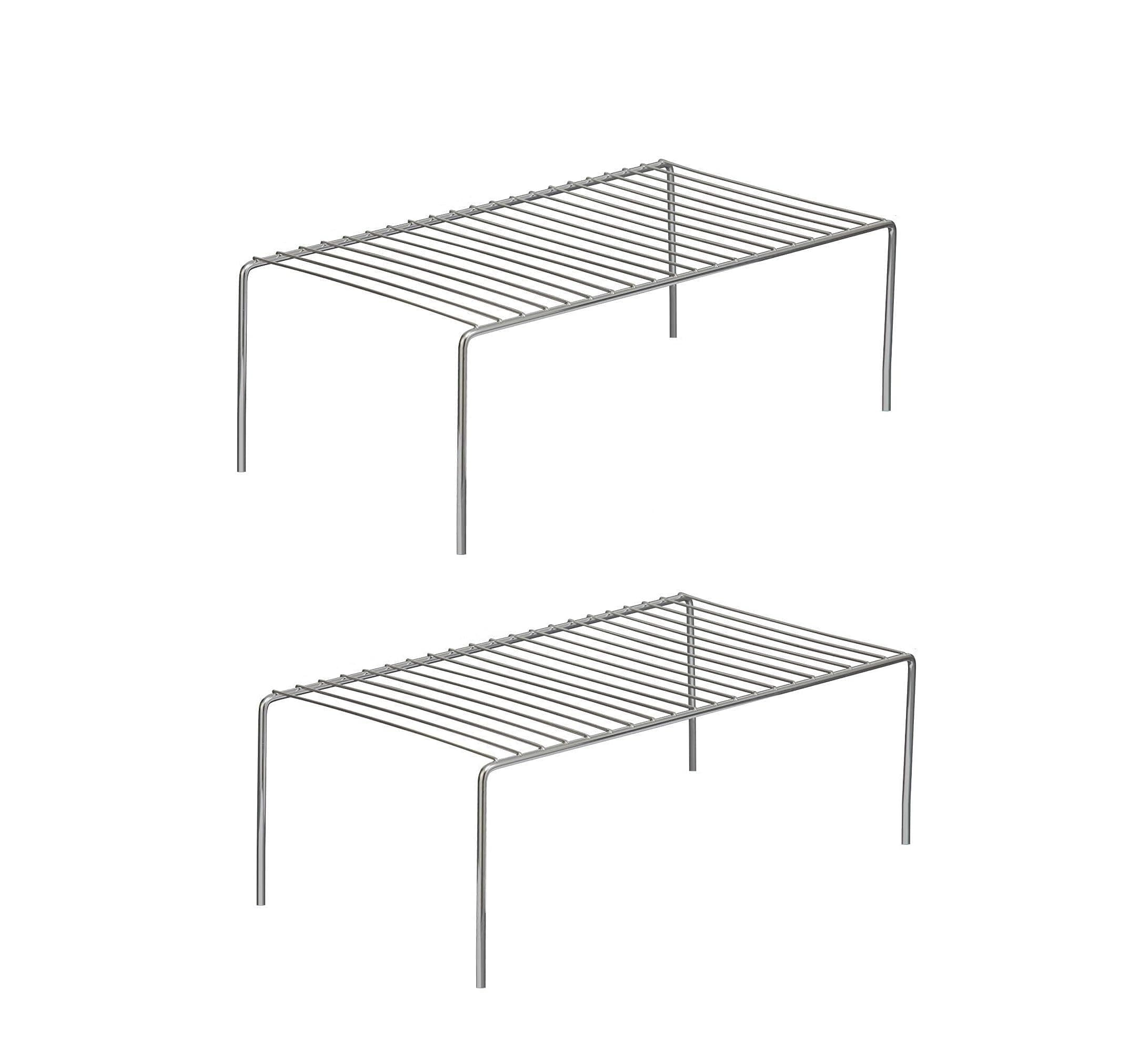 Stainless Steel Under Cabinet Kitchen Dish Rack Expandable Storage Floating Shelves For Kitchen Multipurpose Organizer Extend Up To 580 Mm With Anti-Rust Nano Coating(Pack Of 2)(Nhsp)