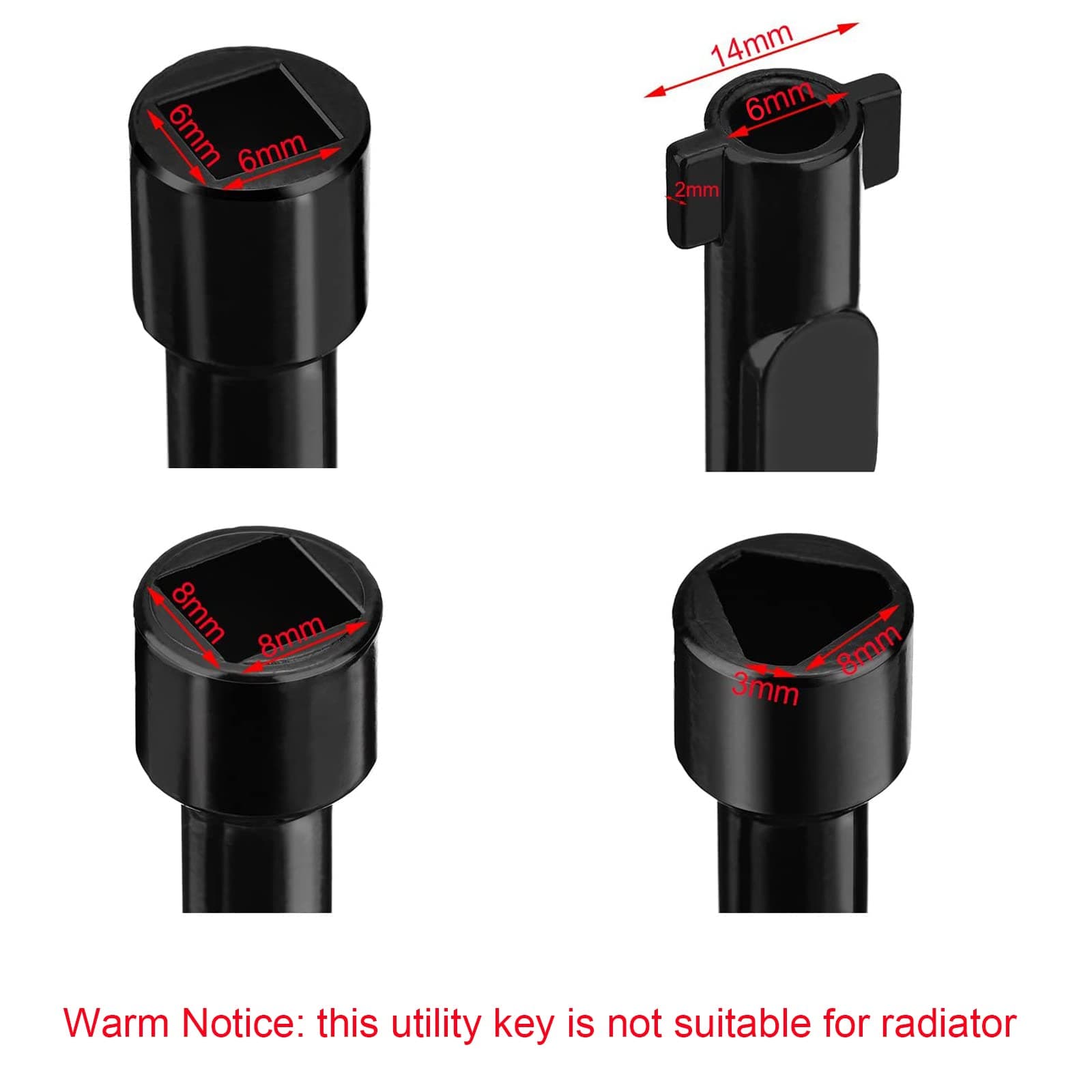 Shappy 2 Pack Electric Cabinet Panel Keys Gas Meter Water Utility 4 way Keys for Multi Application (Black)
