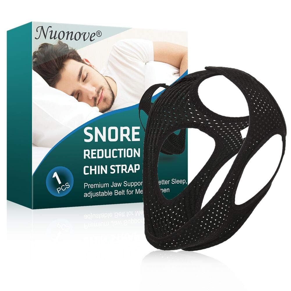 Professional Effective Anti Snore Devices - Comfortable Adjustable Stop Snoring Chin Strap for Men, Women, Kids - Black, 1pc