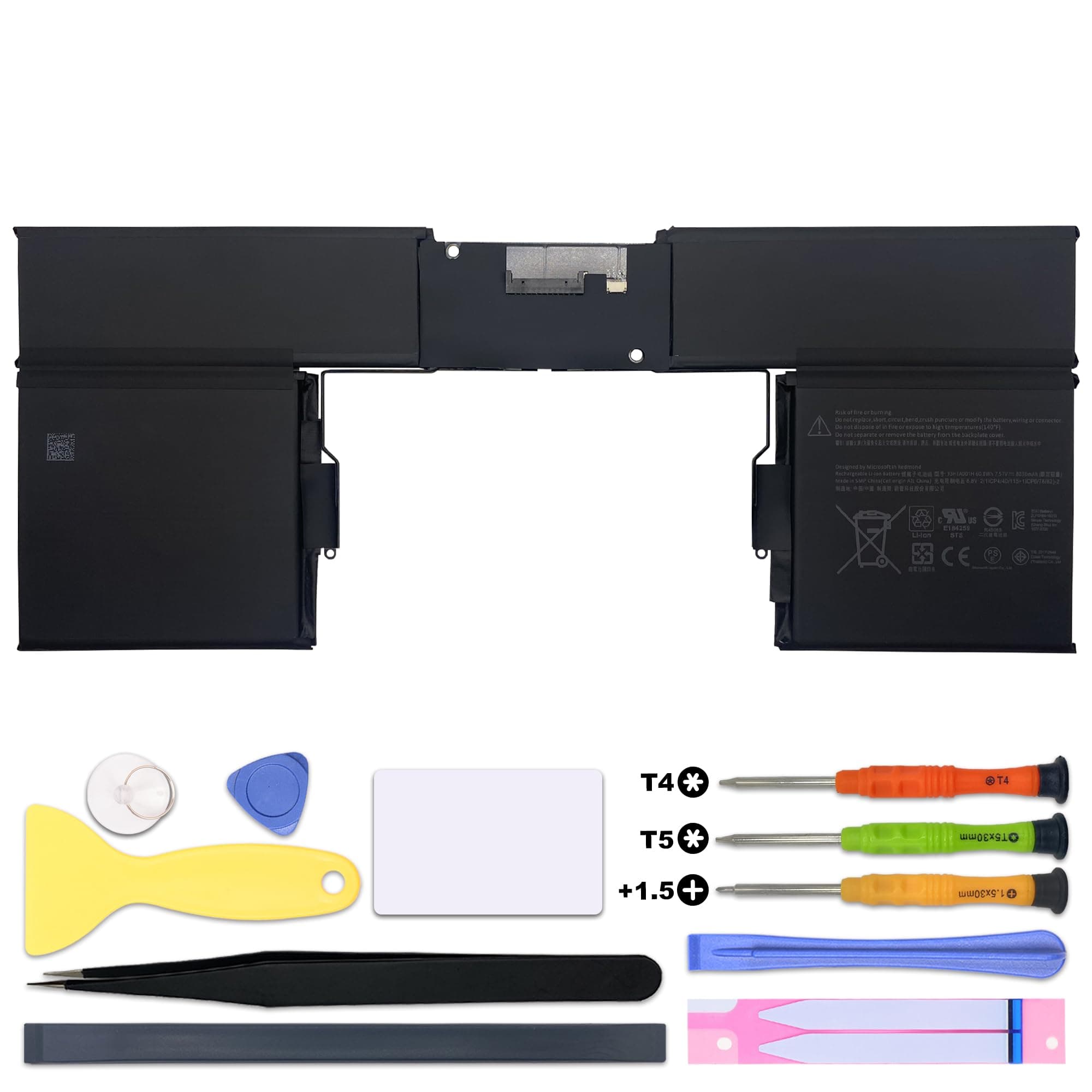 93HTA001H G3HTA001H Keyboard Battery Replacement for Microsoft Surface Book 1st Gen, Model 1785 with Performance Base (GTX 965M) Enhanced Edition 7.57V,60.8Wh,8030mAh, with Tools