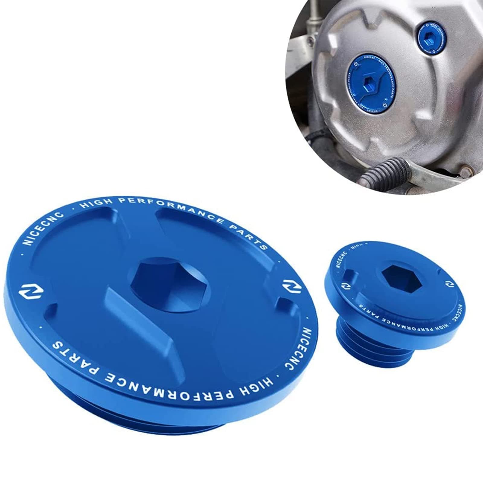 NICECNC Engine enchufes Kit Compatible with Yamaha Raptor 700 2006 2007 2008 2009 2010-2023, 700R 2009-2023, 700R SE 2017-2023, YFZ450R 2014-2023, YFZ450R Special Edition 2016, See Fitments Blue