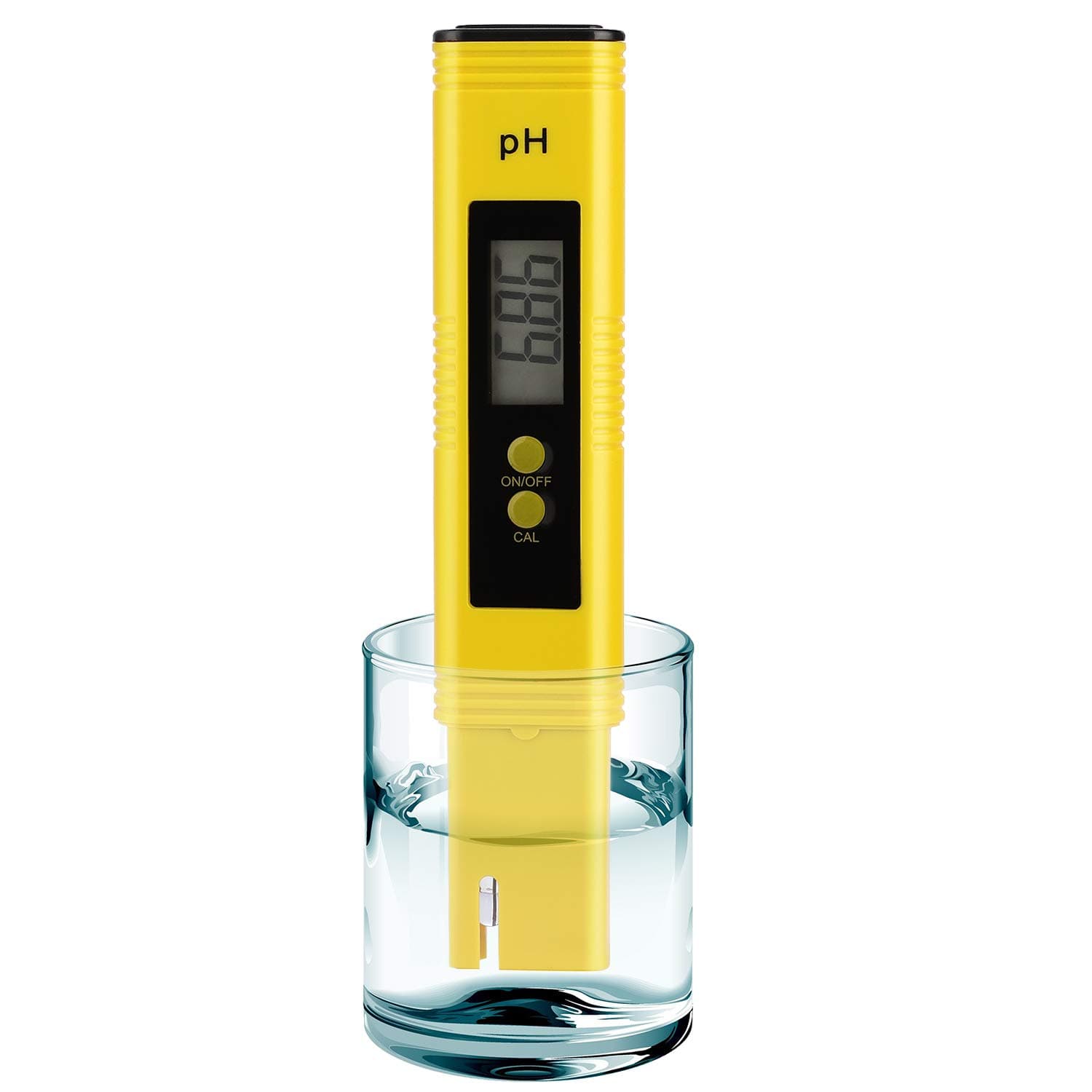 Ruolan PH Meter for Water Hydroponics Digital PH Tester Pen 0.01 High Accuracy Pocket Size with 0-14 PH Measurement Range for Household Drinking, Pool and Aquarium (Yellow)