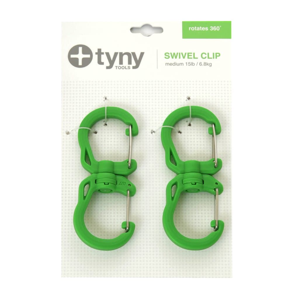Tyny Tools Swivel Carabiner: Medium Green Pair