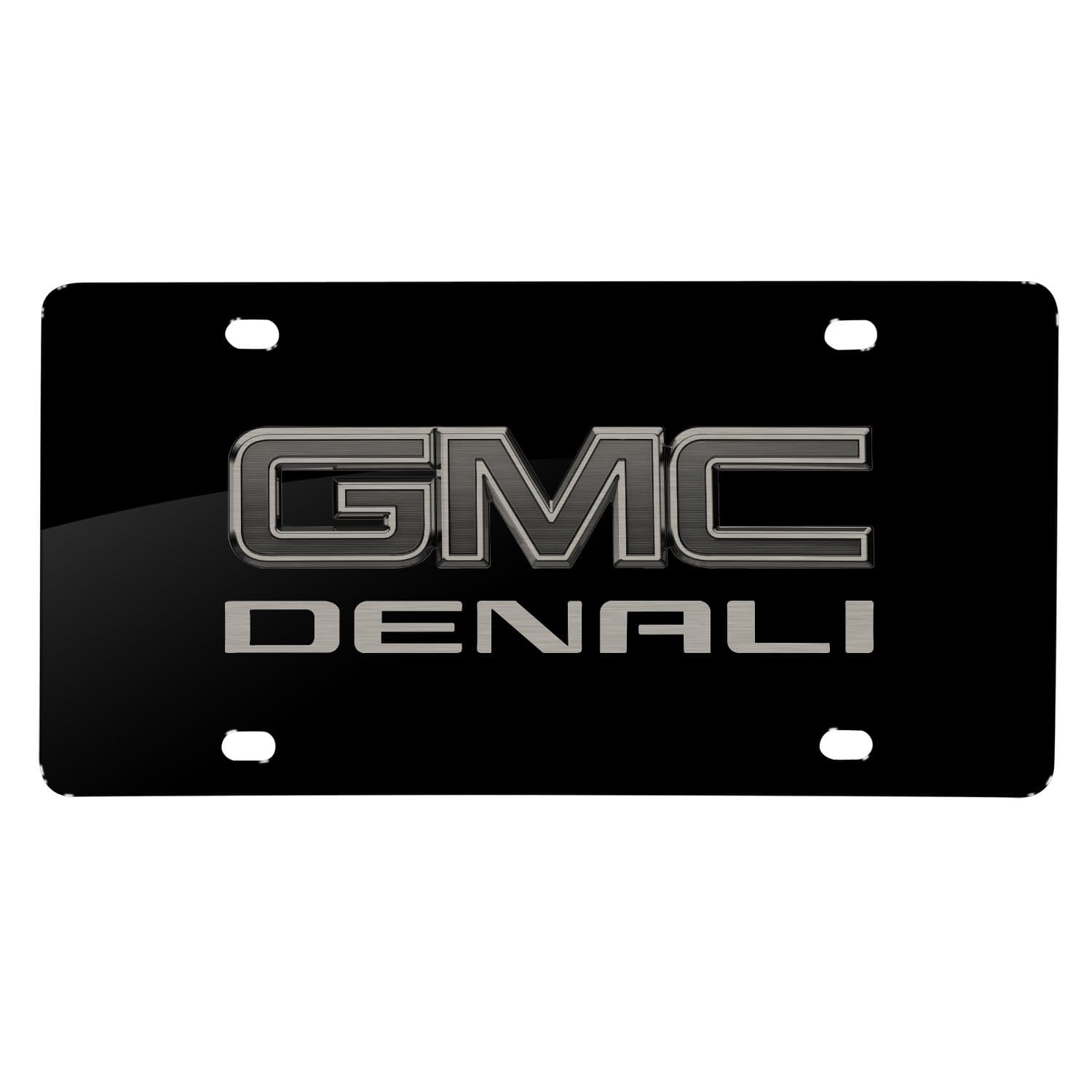 iPick Image for GMC Denali Matt-Look Laser Etched Black Acrylic License Plate - Official Licensed