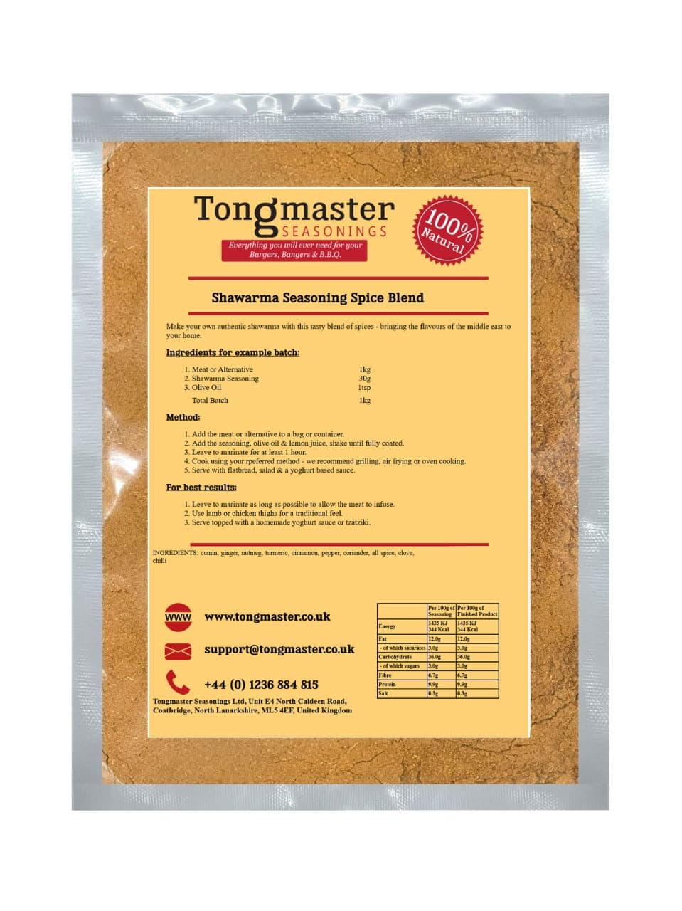 Shawarma Seasoning - Spice Blend - 500g